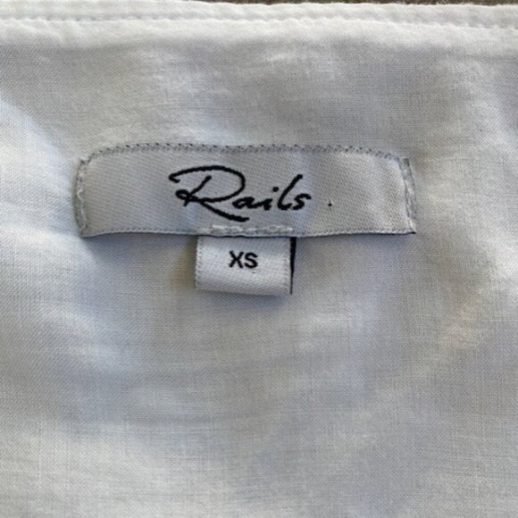 RAILS Sandy White Tiered Linen Mini Sundress XS - Picture 12 of 13